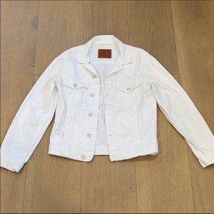 White distressed jean jacket